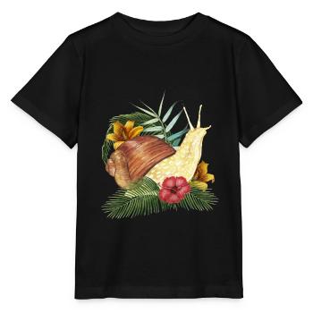 Schnecke Tier - Stanley/Stella Kinder T-Shirt MINI CREATOR  - Schwarz - Vorne - Mikhail (115cm)