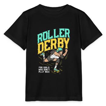 Cadeau derby roller skate sport rétro - T-shirt bio MINI CREATOR Stanley/Stella Enfant - noir - Devant - Mikhail (115cm)