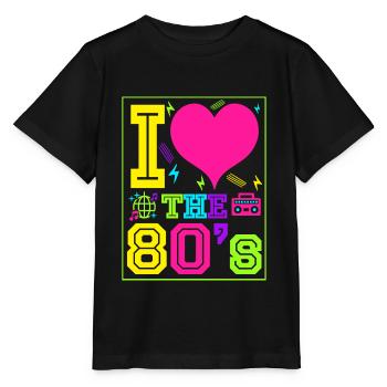 I love the 80s gift eighties retro - Stanley/Stella MINI CREATOR Kids’ T-Shirt - black - Front - Mikhail (115cm)