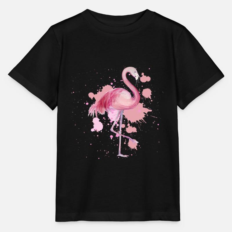 Flamingo Vogel - Stanley/Stella Kinder T-Shirt MINI CREATOR  - Schwarz