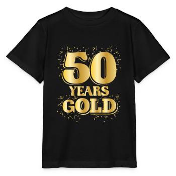 Geburtstag 50 Years gOLD Runder Geburtstag - Stanley/Stella Kinder T-Shirt MINI CREATOR  - Schwarz - Vorne - Mikhail (115cm)