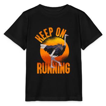 Autruche endurance course - T-shirt bio MINI CREATOR Stanley/Stella Enfant - noir - Devant - Mikhail (115cm)