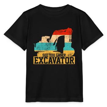 Pelle camion pelle - T-shirt bio MINI CREATOR Stanley/Stella Enfant - noir - Devant - Mikhail (115cm)