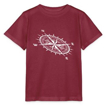 Kompass - Stanley/Stella Kinder T-Shirt MINI CREATOR  - Burgunderrot - Vorne - Kain (125cm)