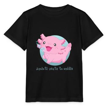 Knuddel Axolotl Schwanzlurch Salamander - Stanley/Stella Kinder T-Shirt MINI CREATOR  - Schwarz - Vorne - Mikhail (115cm)