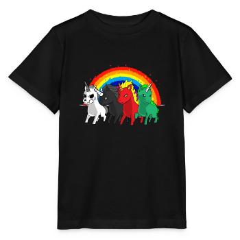 Cadeau de blague arc-en-ciel apocalypse licorne cavalier - T-shirt bio MINI CREATOR Stanley/Stella Enfant - noir - Devant - Mikhail (115cm)