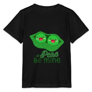 Peas Be Mine | Peas Pun Vegetable Gift - Stanley/Stella MINI CREATOR Kids’ T-Shirt - black - Front - Mikhail (115cm)