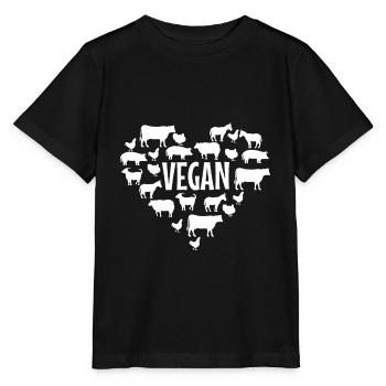 Végétalien, végétalien, défenseur des droits des animaux, défenseur des animaux - T-shirt bio MINI CREATOR Stanley/Stella Enfant - noir - Devant - Mikhail (115cm)