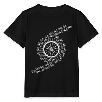 Vélo jante tourbillon cycliste idée cadeau - T-shirt bio MINI CREATOR Stanley/Stella Enfant - noir - Devant - Mikhail (115cm)