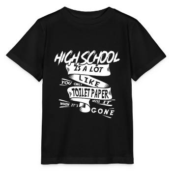 High School motto - Stanley/Stella MINI CREATOR Kids’ T-Shirt - black - Front - Mikhail (115cm)