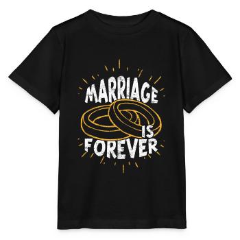 Marriage proposal marriage wedding engagement gift idea - Stanley/Stella MINI CREATOR Kids’ T-Shirt - black - Front - Mikhail (115cm)