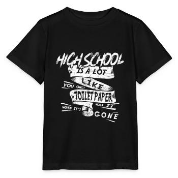 High School motto - Stanley/Stella MINI CREATOR Kids’ T-Shirt - black - Front - Mikhail (115cm)