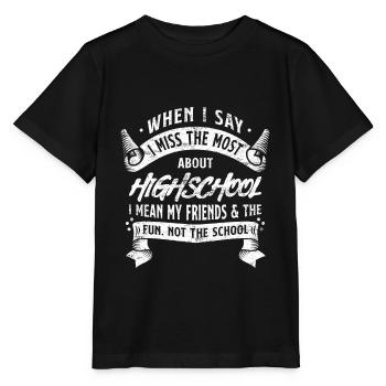 High School motto - Stanley/Stella MINI CREATOR Kids’ T-Shirt - black - Front - Mikhail (115cm)