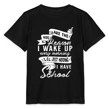 High School motto - Stanley/Stella MINI CREATOR Kids’ T-Shirt - black - Front - Mikhail (115cm)
