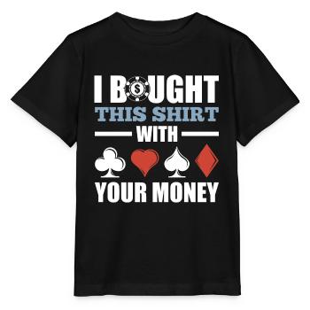Poker drôle - T-shirt bio MINI CREATOR Stanley/Stella Enfant - noir - Devant - Mikhail (115cm)
