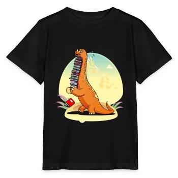 Dinosaurier Buch Dino Bücher Leseratte Geschenk - Stanley/Stella Kinder T-Shirt MINI CREATOR  - Schwarz - Vorne - Mikhail (115cm)