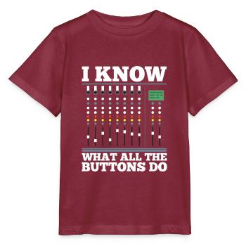 sound engineer - Stanley/Stella MINI CREATOR Kids’ T-Shirt - burgundy - Front - Kain (125cm)