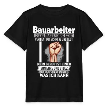 Bauarbeiter Ehre & Stolz Faust - Stanley/Stella Kinder T-Shirt MINI CREATOR  - Schwarz - Vorne - Mikhail (115cm)