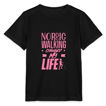 Nordic Walking Walking Hiking Nordic Walk Mama - Stanley/Stella MINI CREATOR Kids’ T-Shirt - black - Front - Mikhail (115cm)