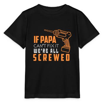 Père répare tout - T-shirt bio MINI CREATOR Stanley/Stella Enfant - noir - Devant - Mikhail (115cm)