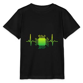 Computer Science Heartbeat - Stanley/Stella MINI CREATOR Kids’ T-Shirt - black - Front - Mikhail (115cm)