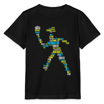 Badminton Badminton badminton player - Stanley/Stella MINI CREATOR Kids’ T-Shirt - black - Front - Mikhail (115cm)