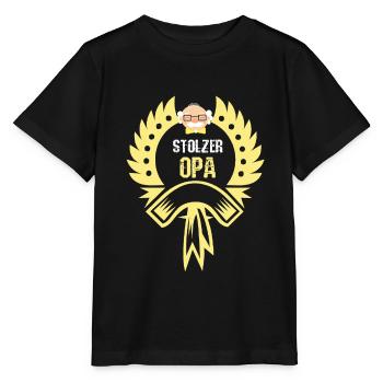 Stolzer Opa - Stanley/Stella Kinder T-Shirt MINI CREATOR  - Schwarz - Vorne - Mikhail (115cm)