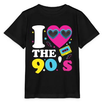 J'aime les années 90 - costume rétro des années 90 - T-shirt bio MINI CREATOR Stanley/Stella Enfant - noir - Devant - Mikhail (115cm)