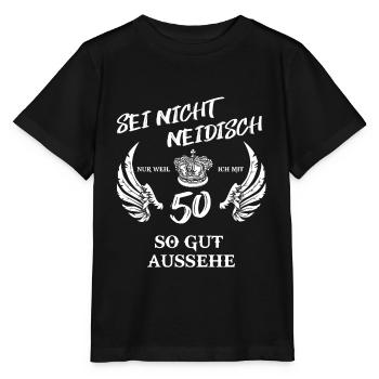 50ème anniversaire. bien paraître avec 50. cadeau - T-shirt bio MINI CREATOR Stanley/Stella Enfant - noir - Devant - Mikhail (115cm)