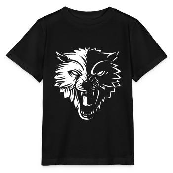 Bad Wolf, gift animal predator werewolf animals - Stanley/Stella MINI CREATOR Kids’ T-Shirt - black - Front - Mikhail (115cm)