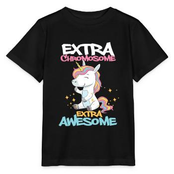 Chromosome Unicorn Down Syndrom Spruch Geschenk - Stanley/Stella Kinder T-Shirt MINI CREATOR  - Schwarz - Vorne - Mikhail (115cm)