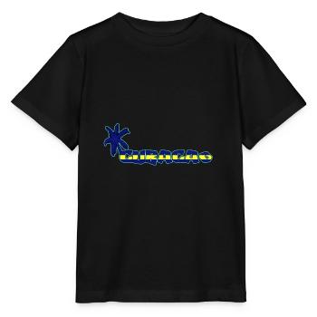Curaçao Curacao Blaue Palme und Landesfarben - Stanley/Stella Kinder T-Shirt MINI CREATOR  - Schwarz - Vorne - Mikhail (115cm)