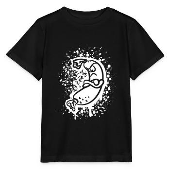 Chemise comique drôle de nourriture de saucisse de foie offensée - T-shirt bio MINI CREATOR Stanley/Stella Enfant - noir - Devant - Mikhail (115cm)