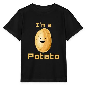 Ich bin eine Kartoffel - Stanley/Stella Kinder T-Shirt MINI CREATOR  - Schwarz - Vorne - Mikhail (115cm)