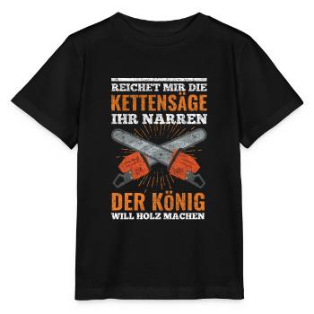 Forestier forestier bûcheron forestier scie - T-shirt bio MINI CREATOR Stanley/Stella Enfant - noir - Devant - Mikhail (115cm)