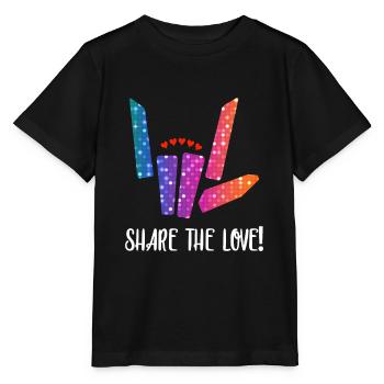 Teilen Sie das Liebes-Valentinstag-T-Shirt - Stanley/Stella Kinder T-Shirt MINI CREATOR  - Schwarz - Vorne - Mikhail (115cm)