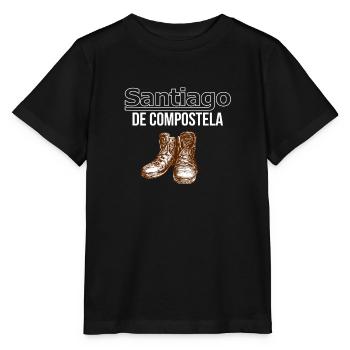 Saint-Jacques-de-Compostelle Chemin de Saint-Jacques Pèlerins - T-shirt bio MINI CREATOR Stanley/Stella Enfant - noir - Devant - Mikhail (115cm)