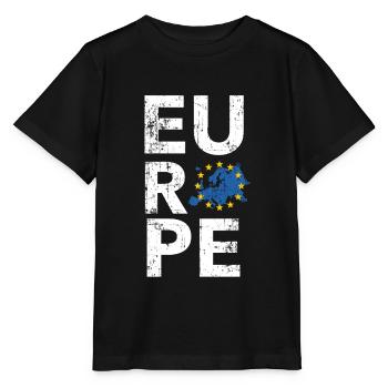 Europe UE Union européenne Carte d'étoiles Grunge - T-shirt bio MINI CREATOR Stanley/Stella Enfant - noir - Devant - Mikhail (115cm)