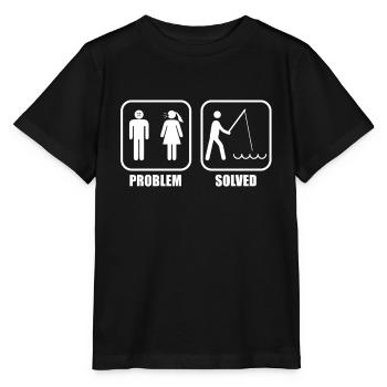 Angler Fishing FISHING PROBLEM Fishing Fish Fishing - Stanley/Stella MINI CREATOR Kids’ T-Shirt - black - Front - Mikhail (115cm)