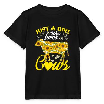 Just A Girl Who Loves Cows Mixed Sunflower T Shirt - T-shirt bio MINI CREATOR Stanley/Stella Enfant - noir - Devant - Mikhail (115cm)