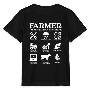 Qualités paysannes - T-shirt bio MINI CREATOR Stanley/Stella Enfant - noir - Devant - Mikhail (115cm)