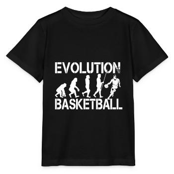 Basketball Spieler Sport Evolution - Stanley/Stella Kinder T-Shirt MINI CREATOR  - Schwarz - Vorne - Mikhail (115cm)