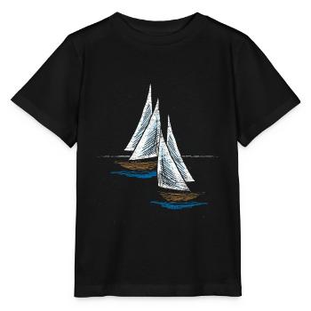 Bateau à voile - T-shirt bio MINI CREATOR Stanley/Stella Enfant - noir - Devant - Mikhail (115cm)
