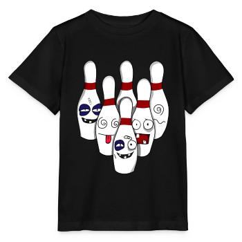 Zerstörte Bowling Bowlingkugel Kegel Kegeln - Stanley/Stella Kinder T-Shirt MINI CREATOR  - Schwarz - Vorne - Mikhail (115cm)