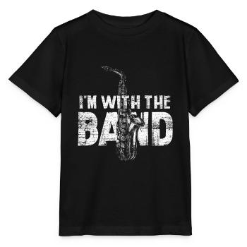 Saxophon Band - Stanley/Stella Kinder T-Shirt MINI CREATOR  - Schwarz - Vorne - Mikhail (115cm)
