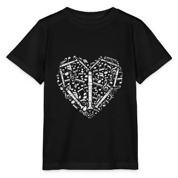 Flöte - Stanley/Stella Kinder T-Shirt MINI CREATOR  - Schwarz - Vorne - Mikhail (115cm)
