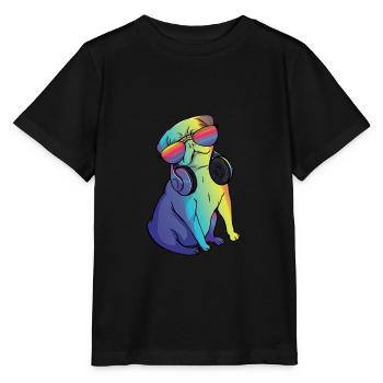 Elektro Musik Dj Mops Techno Festival Geschenk - Stanley/Stella Kinder T-Shirt MINI CREATOR  - Schwarz - Vorne - Mikhail (115cm)