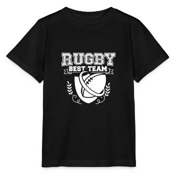 Rugby Rugby Rugby - Stanley/Stella Kinder T-Shirt MINI CREATOR  - Schwarz - Vorne - Mikhail (115cm)