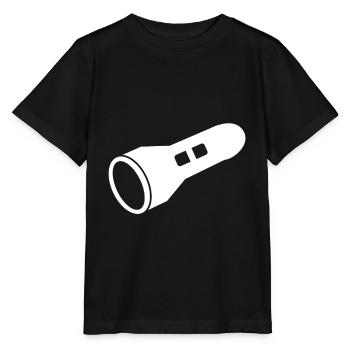 lampe de poche - T-shirt bio MINI CREATOR Stanley/Stella Enfant - noir - Devant - Mikhail (115cm)