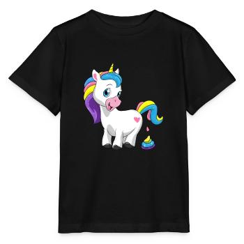 Unicorn rainbow shit unicorn shit gift - Stanley/Stella MINI CREATOR Kids’ T-Shirt - black - Front - Mikhail (115cm)